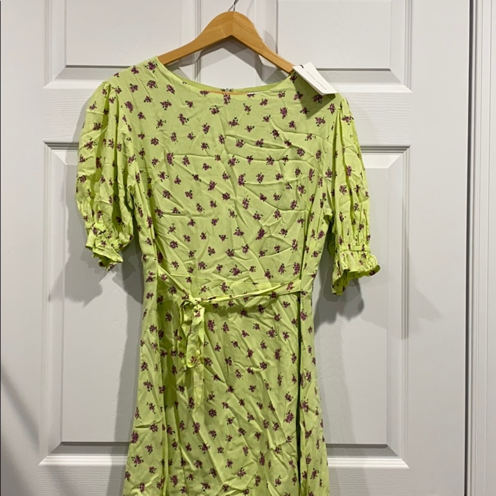 NEW • Faithfull • Florence Mini Dress Lime Green 8 - Picture 5 of 7